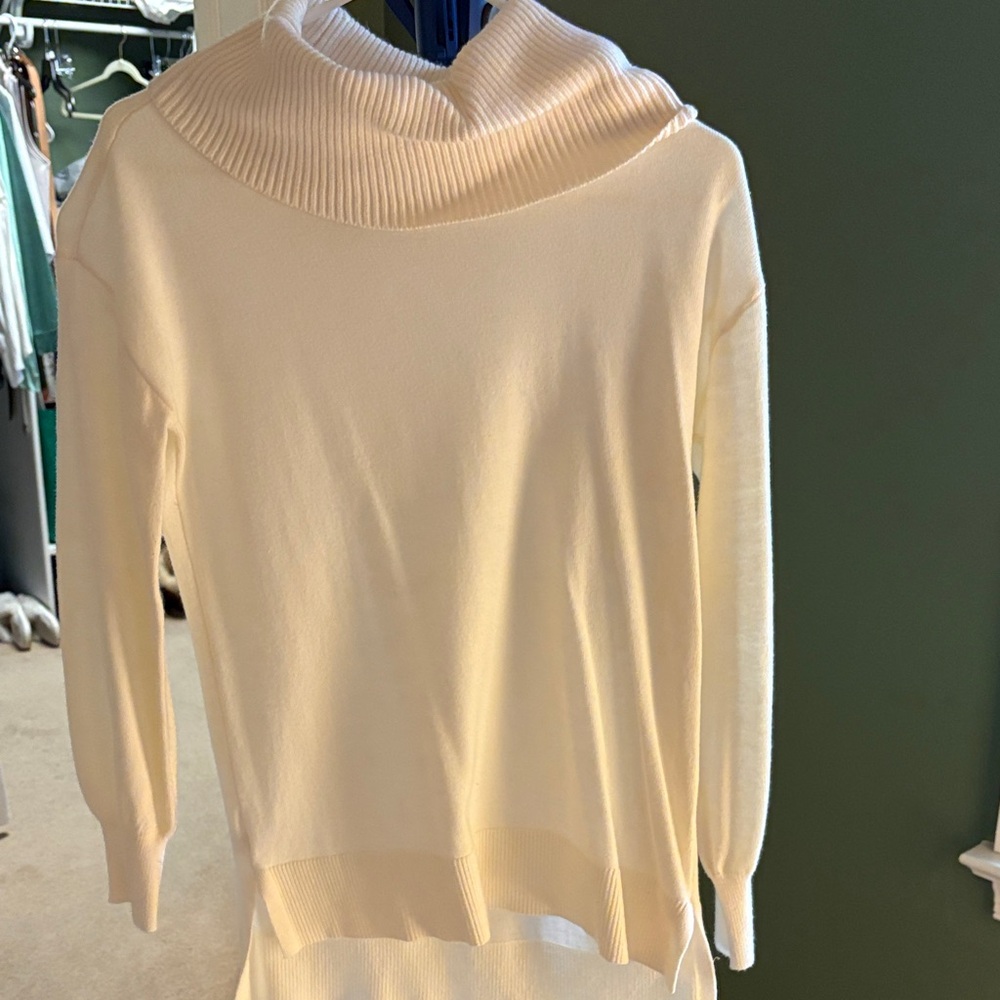 LOFT Soft Cream Cowl Neck Sweater